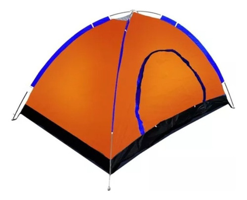 Carpa 2 Personas Iglu Camping Playa Con Mosquitero Y Techo Celeste Naranja / Azul Color Naranja