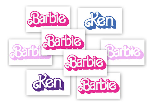 Stickers Souvenir Barbie Para Frasco Taza X 10 U.