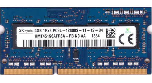 Memoria Ram Laptop 4 Gb Pc3l-12800 Ddr3 1600 Mhz Cl11 1.35v
