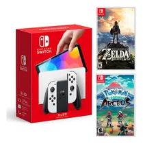 Comprar Nintendo Switch Oled Blanco + Zelda Botw + Pokémon Arceus