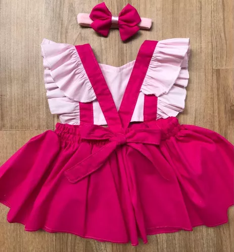 Roupa Menina Da Barbie Jardineira Salopete Infantil