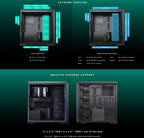 Imagen 8 de 10 de Gabinete Full Tower Phanteks Enthoo Pro 2 Panel Ciego