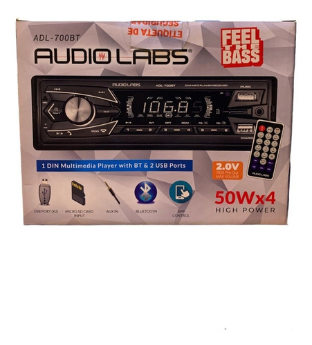 Autoestéreo 1 Din Audio Labs Adl-700bt Bt Usb Aux Sd Fm Mp3