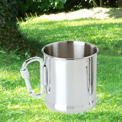 Camping Tazas Dobles Calentar Mosquetón Mango Taza Para