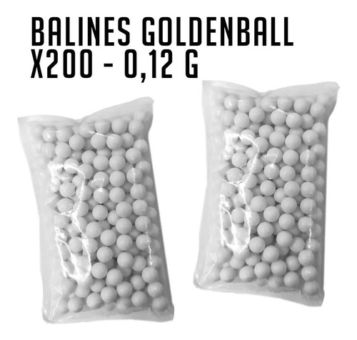 Imagen 3 de 10 de Balines Airsoft Goldenball 6 Mm Bbs X200 0,12 Gr / 0.20 Gr