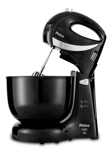 Batedeira Philco Paris 4 Velocidades + Turbo 4 L Preta 350w Cor Preto Voltagem 220v