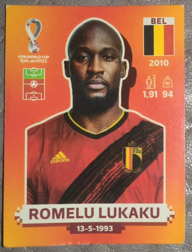 Figurita Romelu Lukaku Selección Bélgica Mundial Qatar 2022