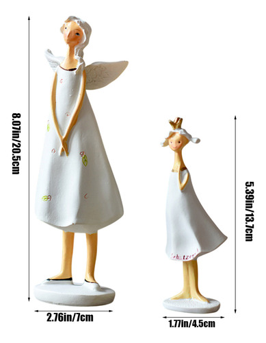 Figura De Resina Con Diseño De M Angel Para Madre E Hija, Mo