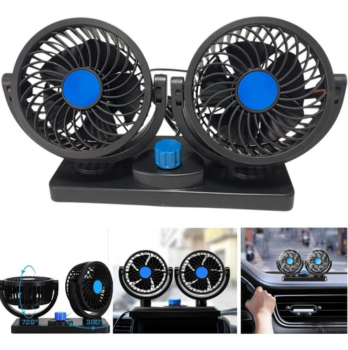 Ventilador Automotivo Duplo Com Ajuste P/ Carro Caminhão 12v