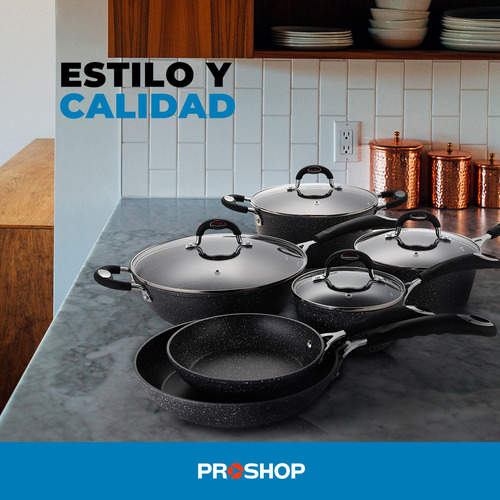 Set Ollas Cocina 10pz Granito Antihaderente K&k Original Usa