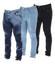 Comprar Paquete De 3 Pantalones Skinny Jeans Para Hombre Stretch
