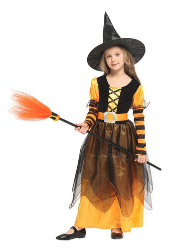 Princesa Bruja Cosplay Fantasia Infantil Capa De Halloween