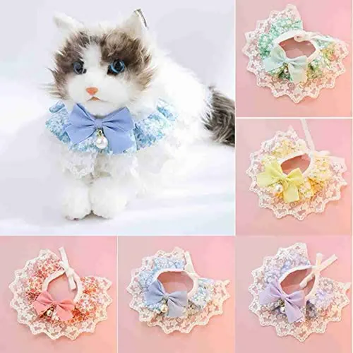 Collar Ajustable Rosa Con Bufanda Para Perro Y Gato - M