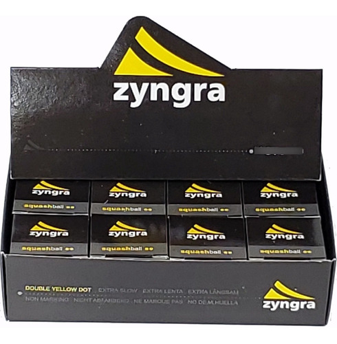 Pelota De Squash Zyngra Doble Punto Amarillo X 12 - N D G