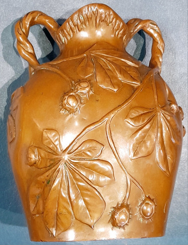 Jarrón Decorativo Art Nouveau Frances Cobre Firmado 15 Cm