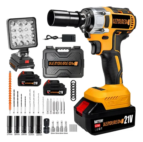 comprar Llave De Impacto Inalámbrico 600w,llave De Impacto Eléctrica Con Luz De Trabajo Integrada De 16 Led,pistola De Impacto Para Reparaciones Domésticas Y Del Automóvil