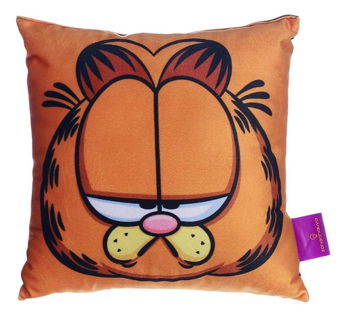 Almofada Gato Garfield Com Sono 25x25cm Oficial Nickelodeon