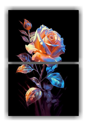 Dos Cuadros Calidos Petalos Arreglos Florales 65x100cm