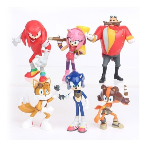 6 Piezas De Juguete Modelo De Muñeca Sonic El Erizo