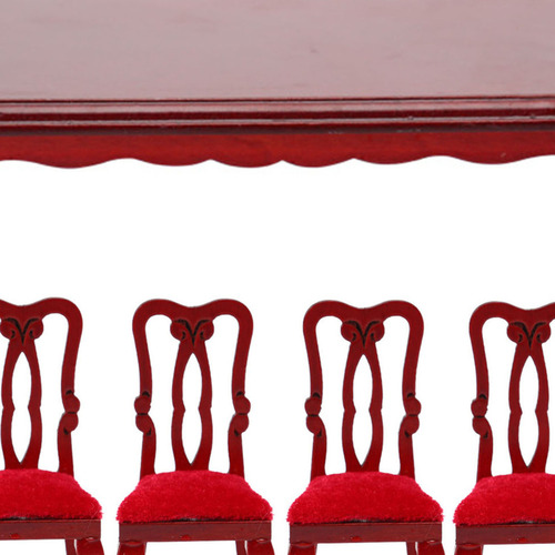 Casa De Muñecas De Madera, Silla De Mesa En Colocar