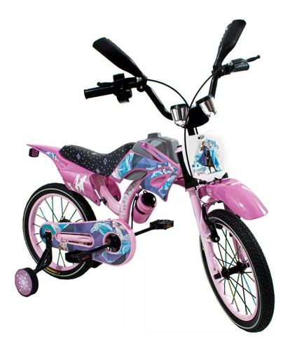 Bicicleta Infantil Moto Rueditas Sonido Rodado 16 Disney