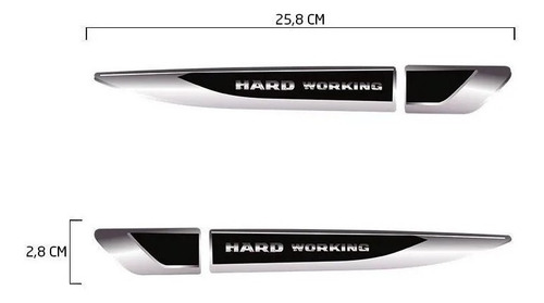 Imagem 4 de 4 de Aplique Lateral Strada Hard Working Emblema Resinado Cromado