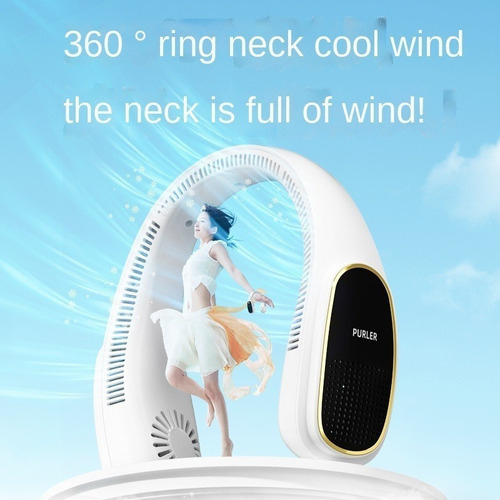 Usb Abanico Portátil Cuello Ventilador Sin Aspas 4000ma