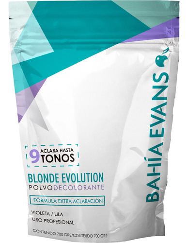 Polvo Decolorante Blonde Evol. Bahía Evans 700grs (9 Tonos) 