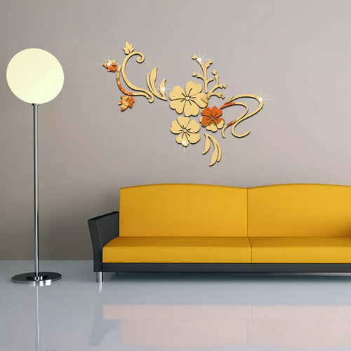 Pegatinas De Pared Con Espejo 3d, Calcomanías Con Forma De E
