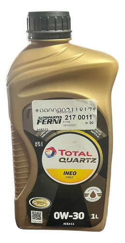 Aceite 0w30 Sintetico Total Quartz Ineo First 1 Lt