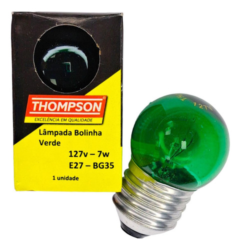 Lampada Bolinha Thompson 7wx127v Verde - Kit C/10 Peca