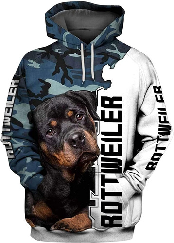 Hipster Unisex Rottweiler Camuflaje Perro 3d Sudaderas Sudad