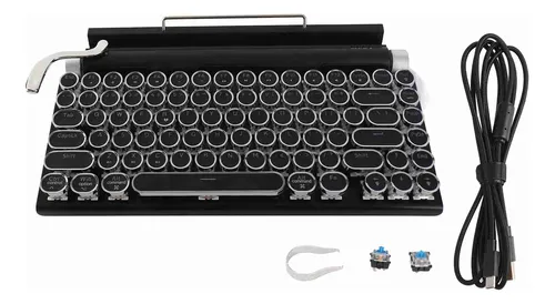 Teclado Mecánico, Máquina De Escribir Retro, 83 Teclas, Alta