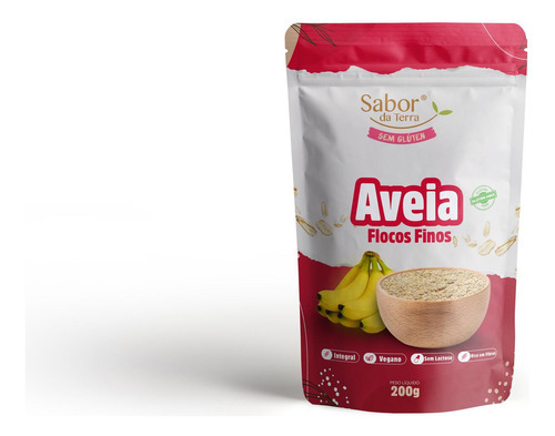 Kit 3x: Aveia Em Flocos Finos Sem Glúten Sabor Da Terra 200g