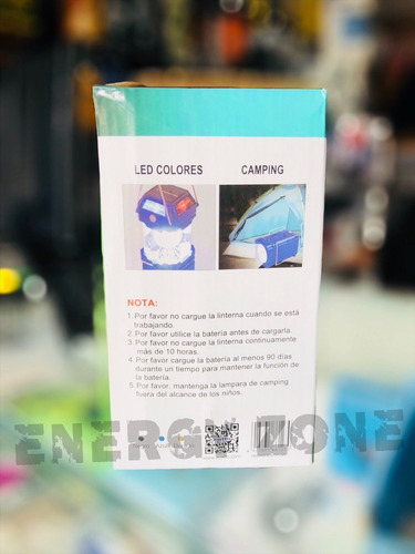 Lampara Solar Camping Recargable De 9 Leds Luz Blanca