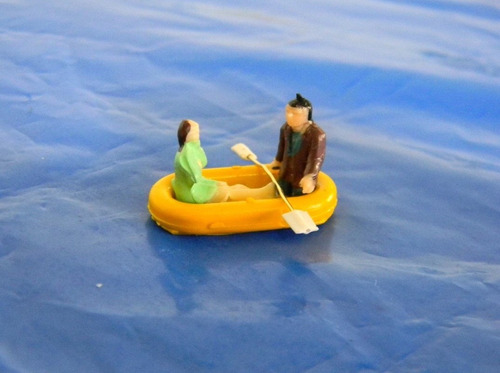1 Bote + 2 Figuras Humanas Ho 1:87 (canoa, Barco)