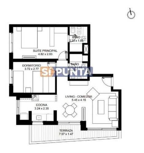 Imagen 4 de 4 de Apartamento De Dos Dormitorios En Venta - Brava