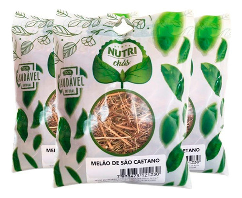 3x Chá De Melão De São Caetano 30gr - 100% Natural