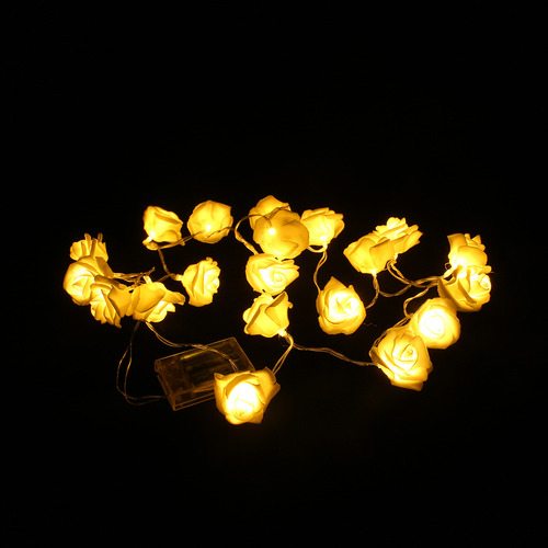 Cadena De Rosas A Batería Walkway 20 Led Rose