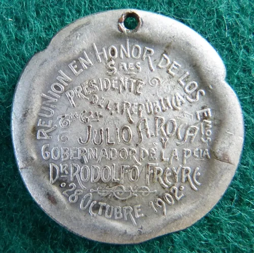 Medalla Jockey Club Rosario Inaug. Obras Del Puerto 1902 (9) (Usado)