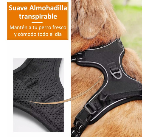Pechera Para Perro Arnés Ajustable Reflectantes Con Correas