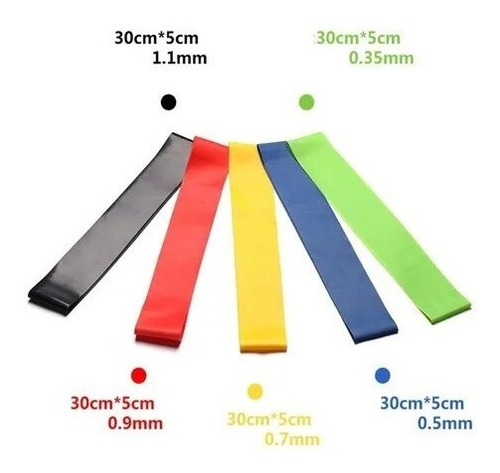 Imagen 2 de 9 de Bandas Elásticas De Resistencia Circular Kit 5 Bandas Látex
