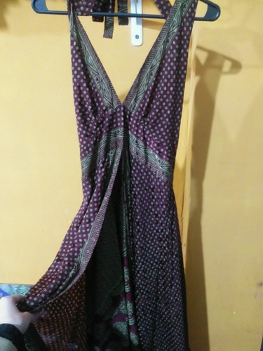 Vestido Seda Hindú Fiesta Tipo Holi Rapsodia Importado Boho