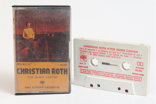 Cassette Christian Roth Por Quién Cantar 1983