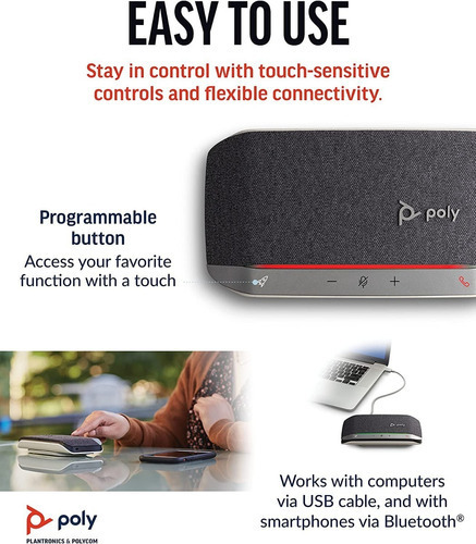 Poly Sync 20 Usb-a Viva-voz Bluetooth Plantronics Preto