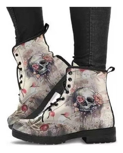 Botas De Moda Británica Botas Altas De Calavera More Size