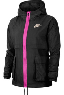 jaqueta corta vento nike feminina rosa preta impermeável