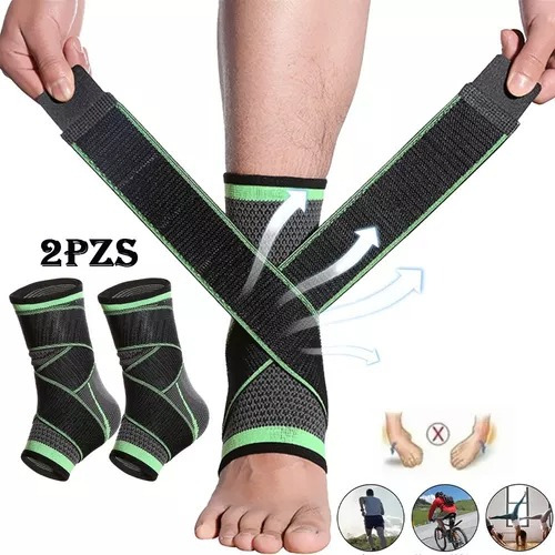 Set 2 Tobilleras Anti Esguince Tendinitis Unisex Compresion 