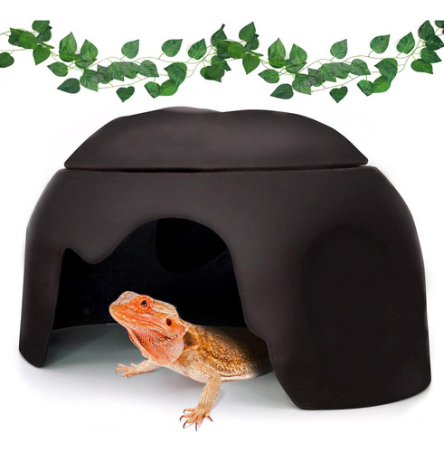 Hamiledyi Reptile Hide Box Leopard Gecko Hideout Cave Lizard