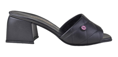 Imagen 1 de 9 de Zuecos Mules Taco Bajo De Mujer De Cuero Kroll - Ferraro